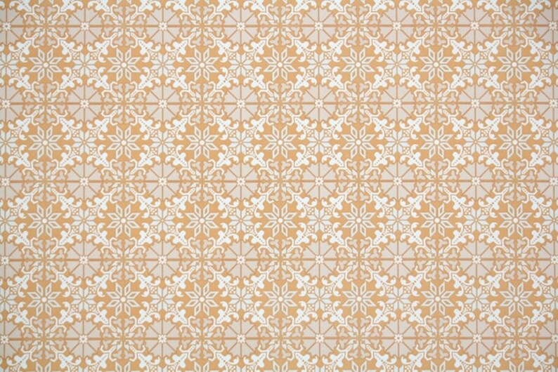 Retro Wallpaper by the Yard 70s Vintage Wallpaper 1970s Peach and White Geometric image 1