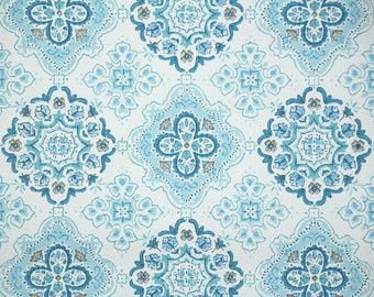 Retro Wallpaper by the Yard 60s Vintage Wallpaper - 1960s Blue and White Geometric