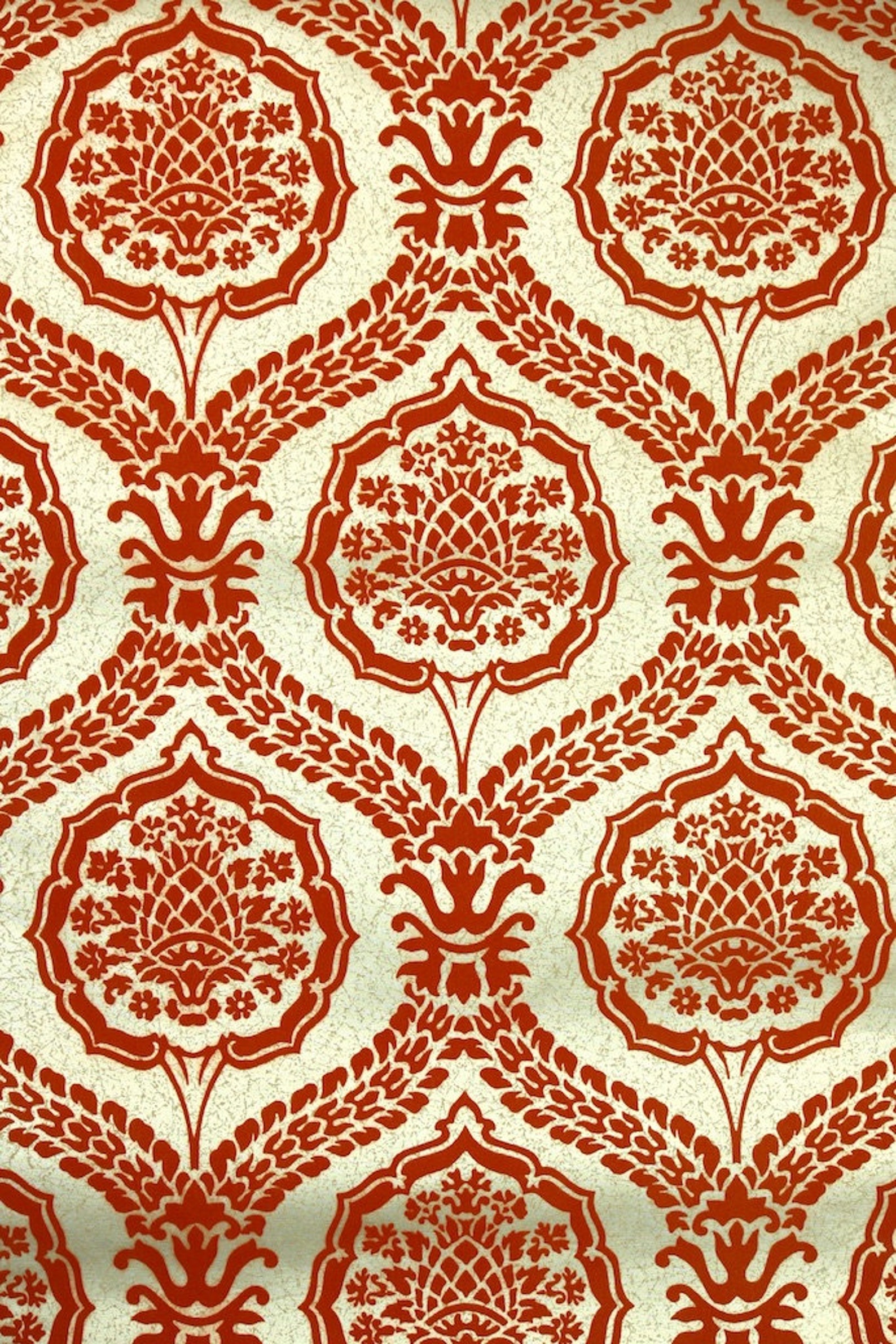 Retro Flock Wallpaper by the Yard 70s Vintage Flock Wallpaper Etsy UK