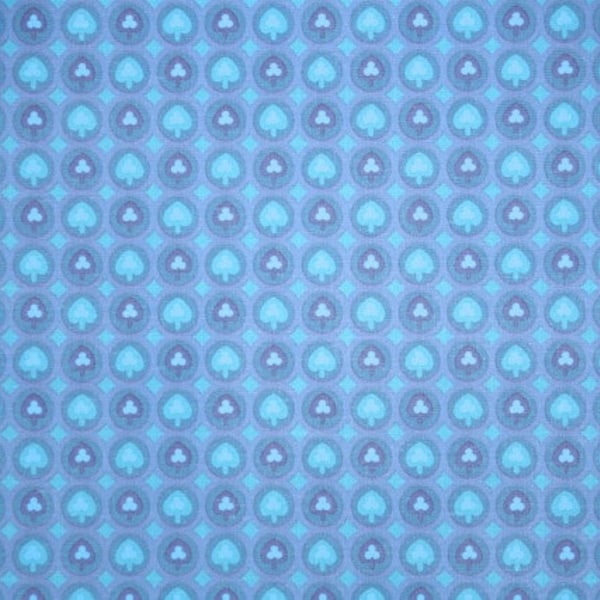 Retro Wallpaper by the Yard 70s Vintage Wallpaper - 1970s Blue and Purple Clubs and Spades Poker Geometric