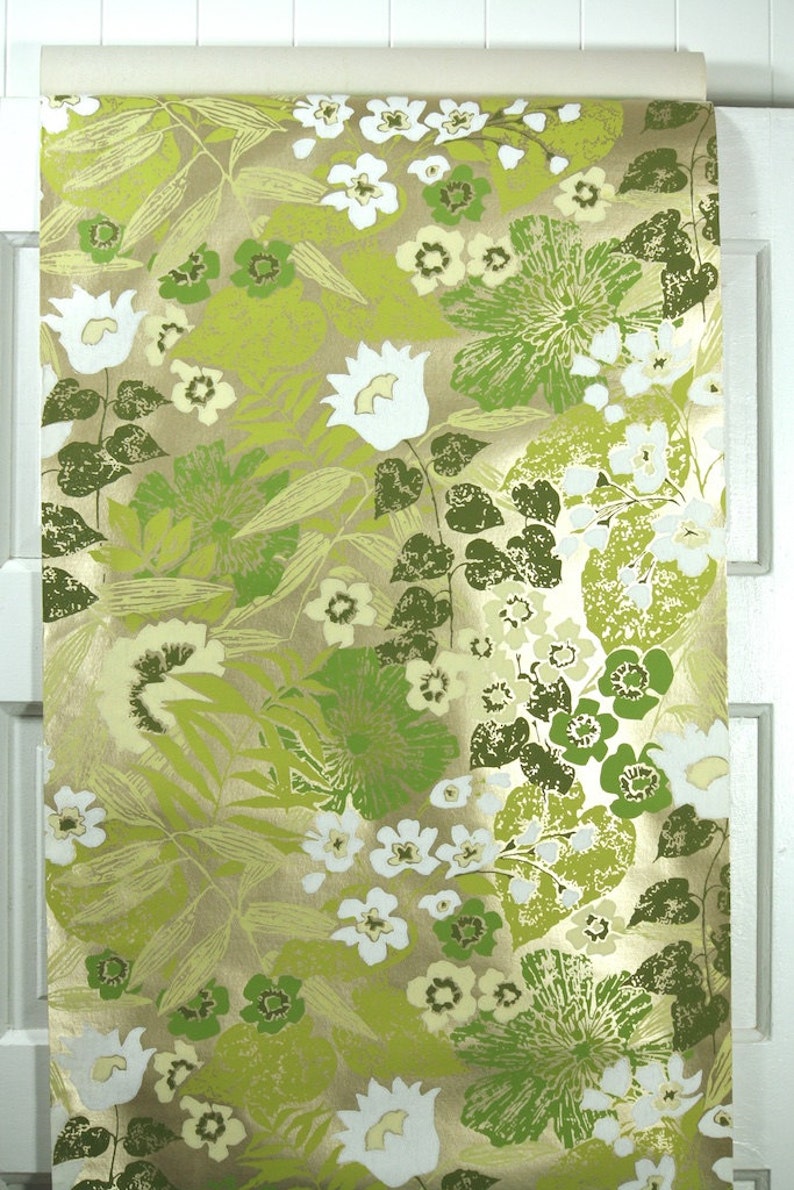 Retro Wallpaper by the Yard 70s Vintage Wallpaper 1970s Etsy