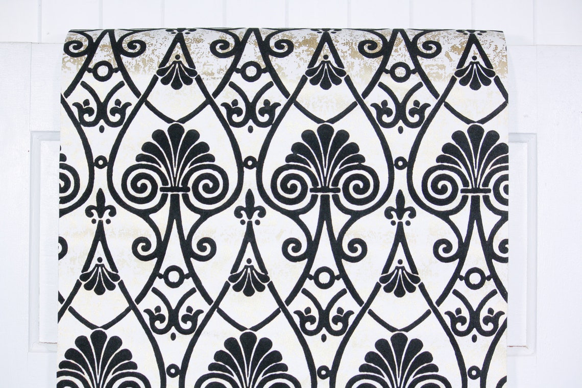 Retro Flock Wallpaper by the Yard 70s Vintage Flock Wallpaper Etsy
