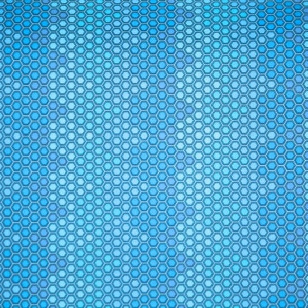 Retro Wallpaper by the Yard 70s Vintage Wallpaper - 1970s Blue and Aqua Geometric Honeycomb