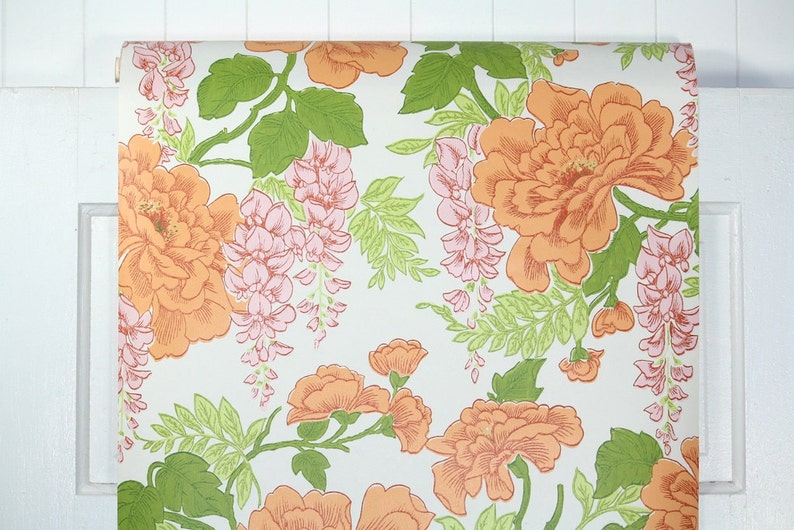 Retro Wallpaper by the Yard 70s Vintage Wallpaper 1970s