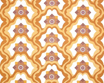 Retro Vintage Wallpaper by the Yard 60s Geometric Vintage Wallpaper - Retro 1960s Geometric Vintage Wallpaper Orange Brown and White