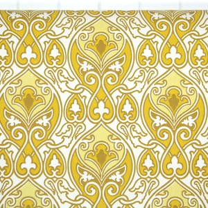 1970s Vintage Wallpaper By the Yard – 1970s Golden Yellow and White Damask immagine 2