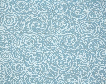 Retro Wallpaper by the Yard 60s Vintage Wallpaper - 1960s White Swirls on Blue