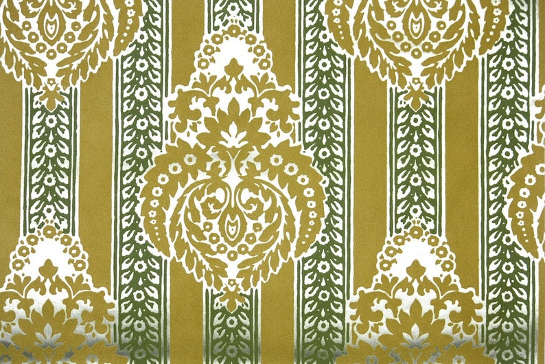 Retro Flock Wallpaper by the Yard 70s Vintage Flock Wallpaper Etsy