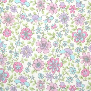 Retro Wallpaper by the Yard 60s Vintage Wallpaper - 1960s Pink Blue and Lavender Floral