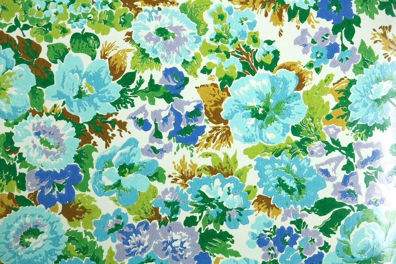 Retro Wallpaper by the Yard 70s Vintage Wallpaper 1970s