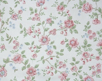 Retro Wallpaper by the Yard 70s Vintage Wallpaper - 1970s Pink and Blue Flowers