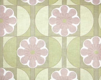 Retro Vintage Wallpaper by the Yard 70s Floral Geometric Vintage Wallpaper - Retro 1970s Vintage Wallpaper Green and Brown