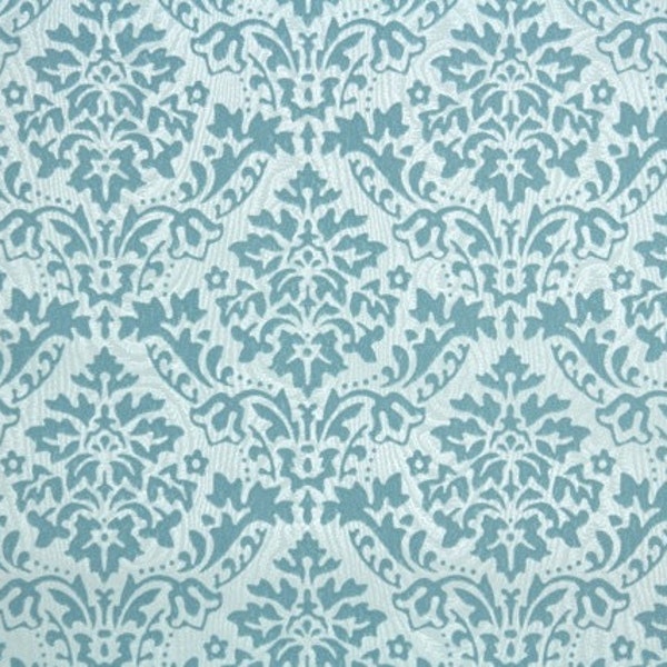 Retro Flock Wallpaper by the Yard 70s Vintage Flock Wallpaper - 1970s Blue Damask Flock