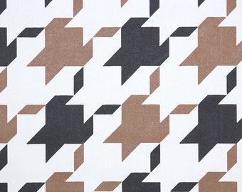 Retro Wallpaper by the Yard 70s Vintage Wallpaper – 1970s Geometric Wallpaper Brown White Black Houndstooth