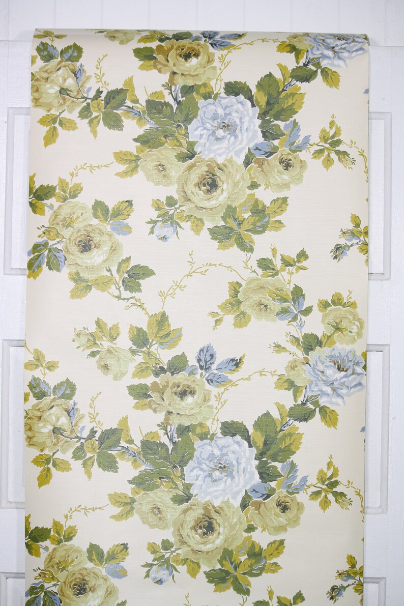 1970s Vintage Wallpaper by the Yard Retro Floral Wallpaper Etsy