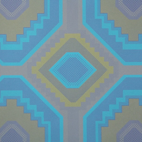 Retro Wallpaper by the Yard 70s Vintage Wallpaper -  1970s Purple Brown and Blue Geometric