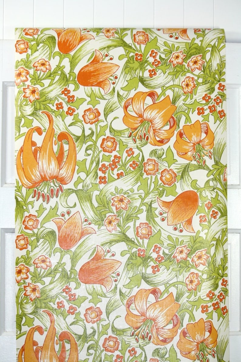 Retro Wallpaper by the Yard 70s Vintage Wallpaper 1970s Etsy