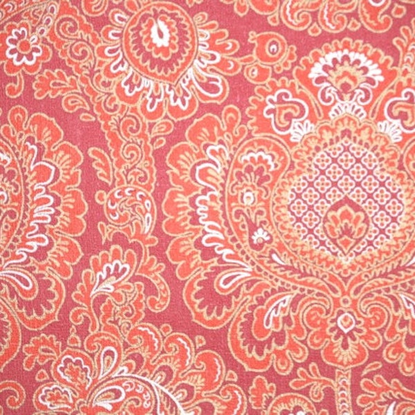 Retro Wallpaper by the Yard 70s Vintage Wallpaper – 1970s Red and Silver Paisley