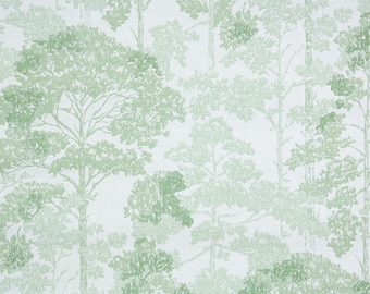 Retro Wallpaper by the Yard 70s Botanical Vintage Wallpaper - Retro 1970s Vintage Wallpaper Green Trees on White