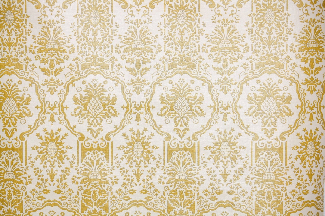 Retro Wallpaper by the Yard 70s Vintage Wallpaper 1970s Golden Yellow