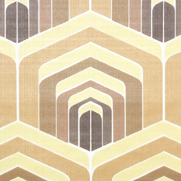 Retro Wallpaper by the Yard 70s Vintage Wallpaper - 1970s Brown and Yellow Mod Geometric