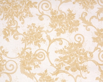 Vintage 70s Wallpaper – Pale Yellow Roses (by the Yard)
