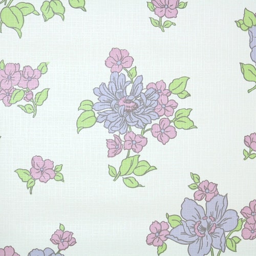 1970s Vintage Wallpaper by the Yard Retro Floral Wallpaper | Etsy