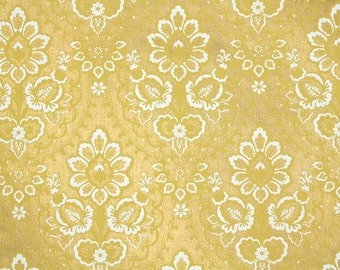 Retro Wallpaper by the Yard 70s Vintage Wallpaper – 1970s Gold and White Damask