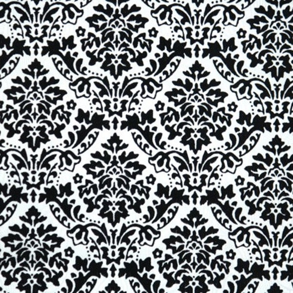 Retro Flock Wallpaper by the Yard 70s Vintage Flock Wallpaper - 1970s Black and White Flock Damask