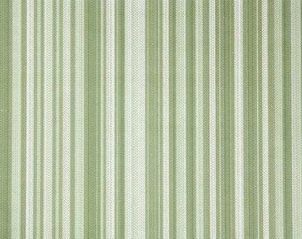 1970s Vintage Wallpaper by the Yard -  Green and White Stripes