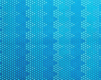Vintage Wallpaper by the Yard - 1970s Blue and Aqua Geometric Honeycomb