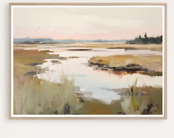 Marsh Landscape, Wetlands print, Coastal Wall Art,  Giclee Print