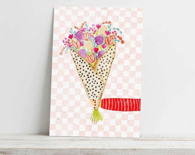 Art Print: Bright Bouquet, A5, Wall Decor