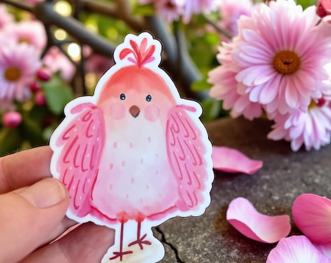Funky Bird Vinyl Sticker: Permanent Decal