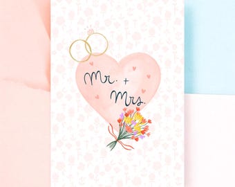 A6 Greeting Card: Mr and Mrs