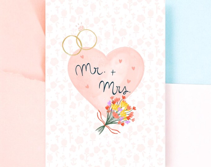 A6 Greeting Card: Mr and Mrs