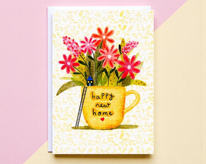 Happy New Home | Watercolour Illustration | Housewarming Card | Blank Card