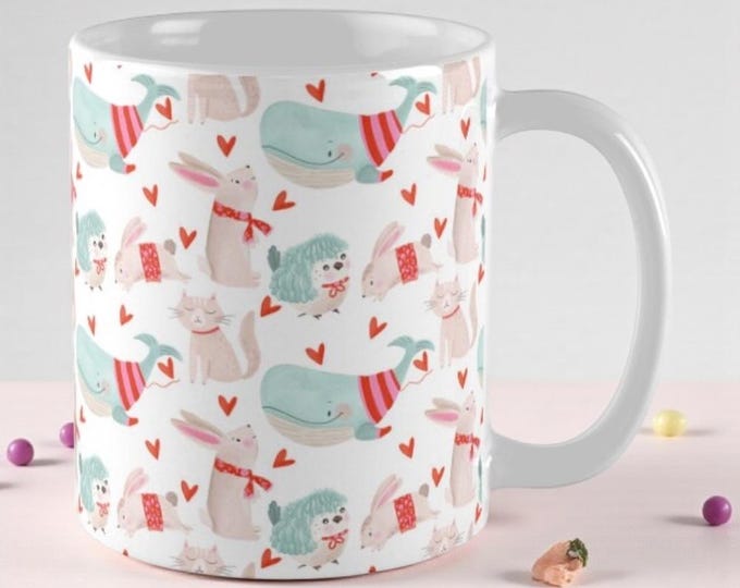 Winter Critters Ceramic Coffee Mug – Illustrated Mug, Dishwasher & Microwave Safe