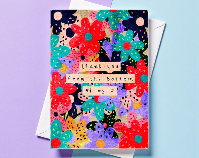 Floral Thank You Card: Watercolour Illustration, Heartfelt Gratitude