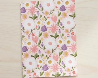 Floral Patterned Notecards: Single or 10 Notelets, Notecards, Postcards