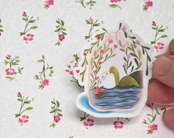 World in a Bottle Vinyl Sticker: Permanent Decal