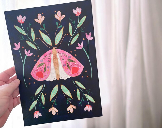 A4 Artist Print: Pink Moth
