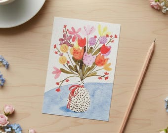 Bright Bouquet Notecards: Single or 10 Notelets, Notecards, Postcards