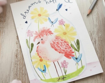 Dreams Happen Notecards: Single or 10 Notelets, Notecards, Postcards