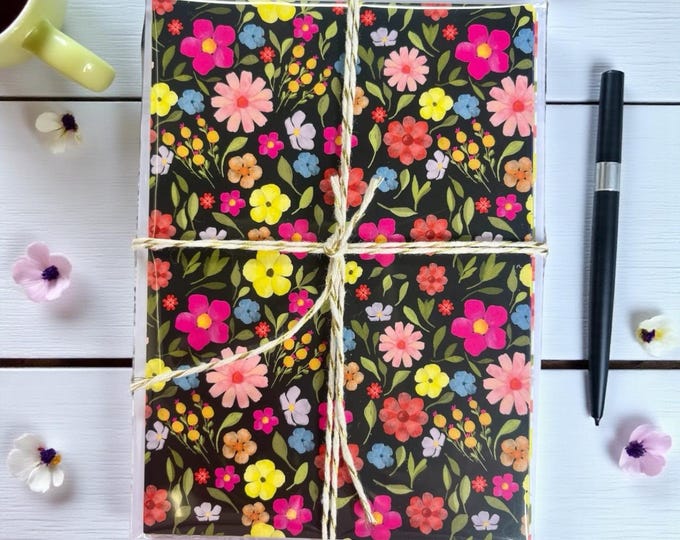 Floral Notecard Set: Single or Set of 10 Notelets, Notecards, Postcards