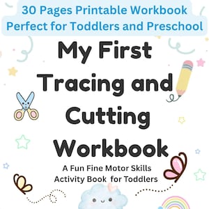 Toddler Tracing and Cutting Workbook | Fine Motor Skills Activity (PDF)