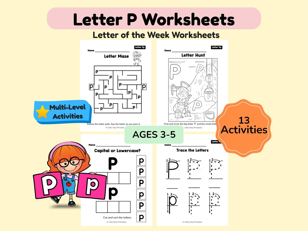 Letter of the Week P Worksheets for Preschool Curriculum , Alphabet ...
