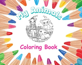 Animals Coloring Pages for Toddlers – Printable Baby Animal Activity Sheets for Kids, Preschool & Kindergarten