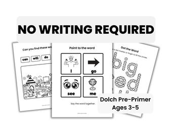 Dolch Pre-Primer Sight Words for Preschool (Ages 3–5) | No Writing Required | Parent-Led Reading Activities