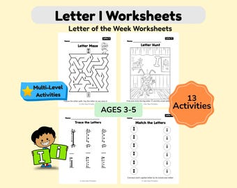 Letter of the Week I Worksheets for Preschool Curriculum , Alphabet Activities ,ABC Coloring Book ,Uppercase Lowercase | Printable